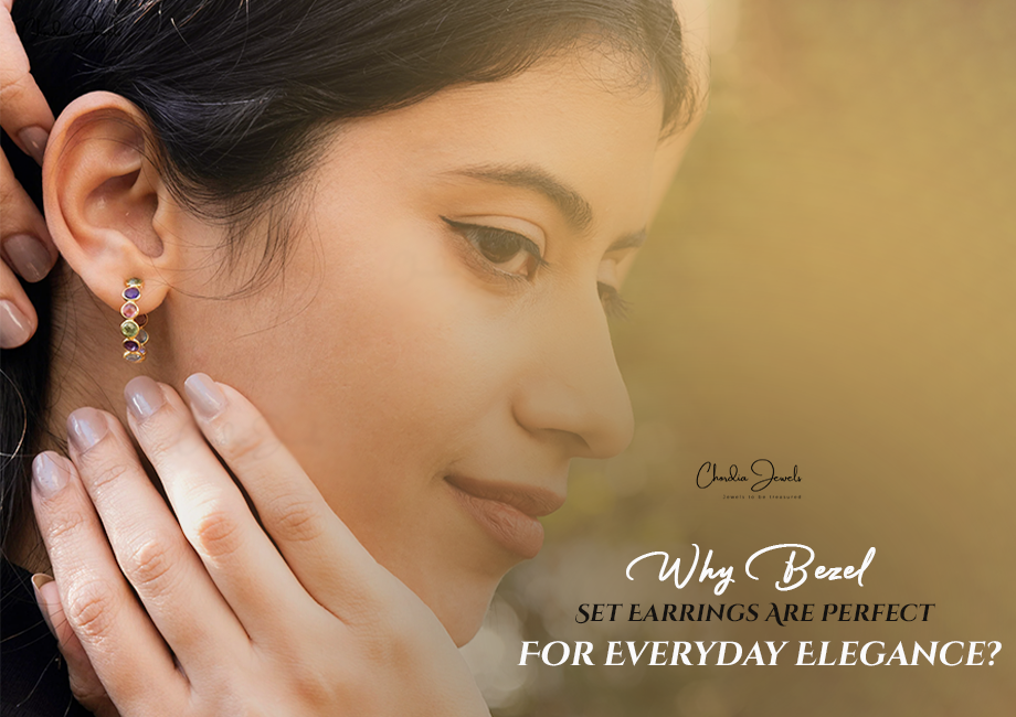 bezel set earring