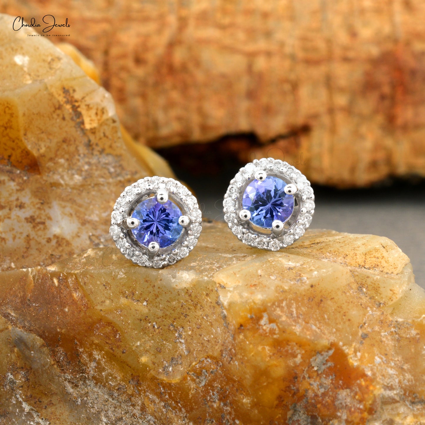 Buy Tanzanite Halo Earring