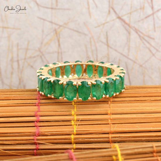 Enhance your personal style with our emerald stackable ring.