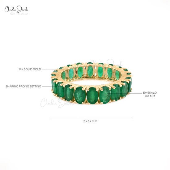 Find the perfect finishing touch with our emerald eternity band.