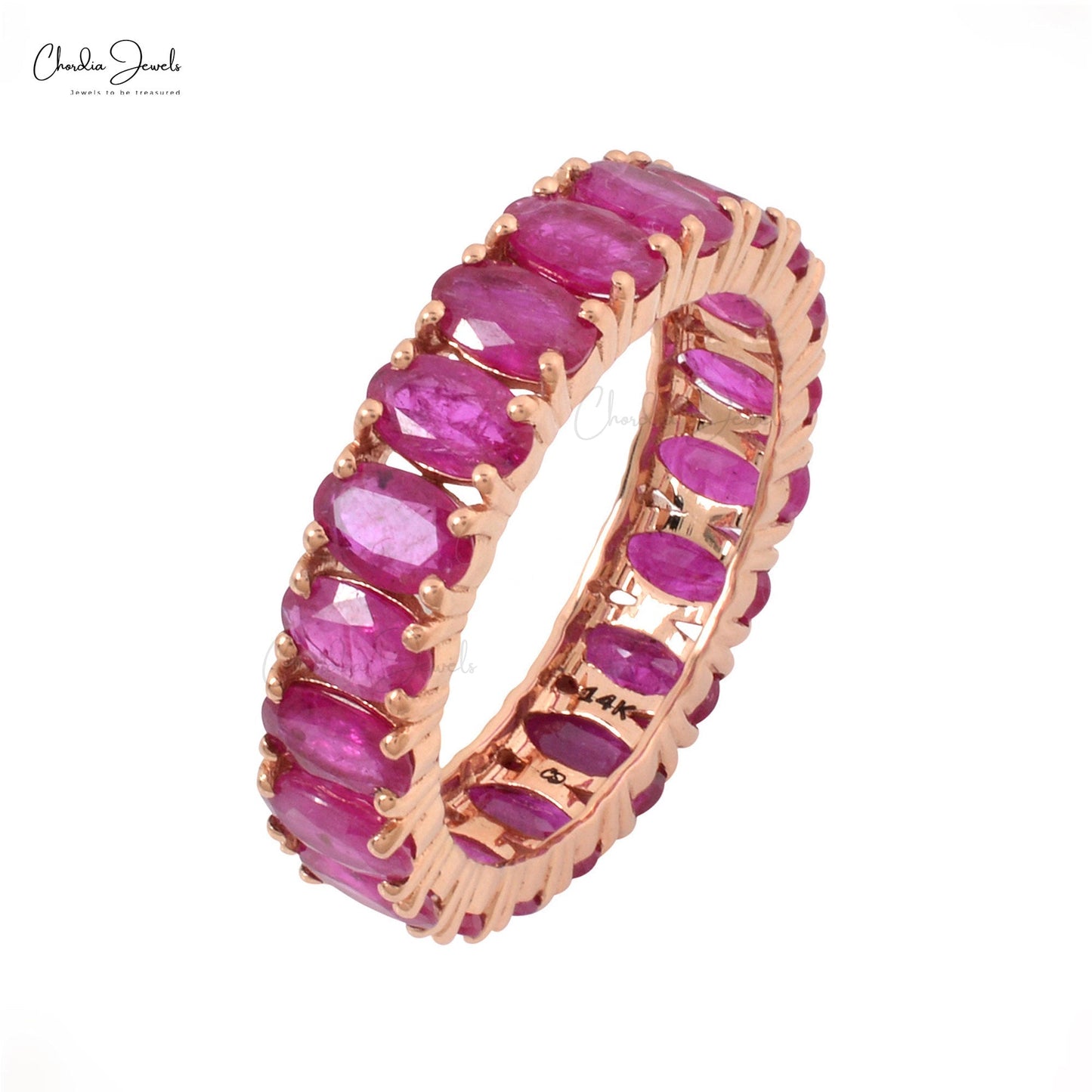Oval Ruby Eternity Band Ring