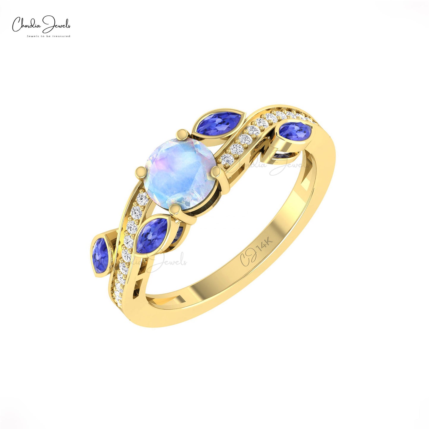 Rainbow Moonstone Ring