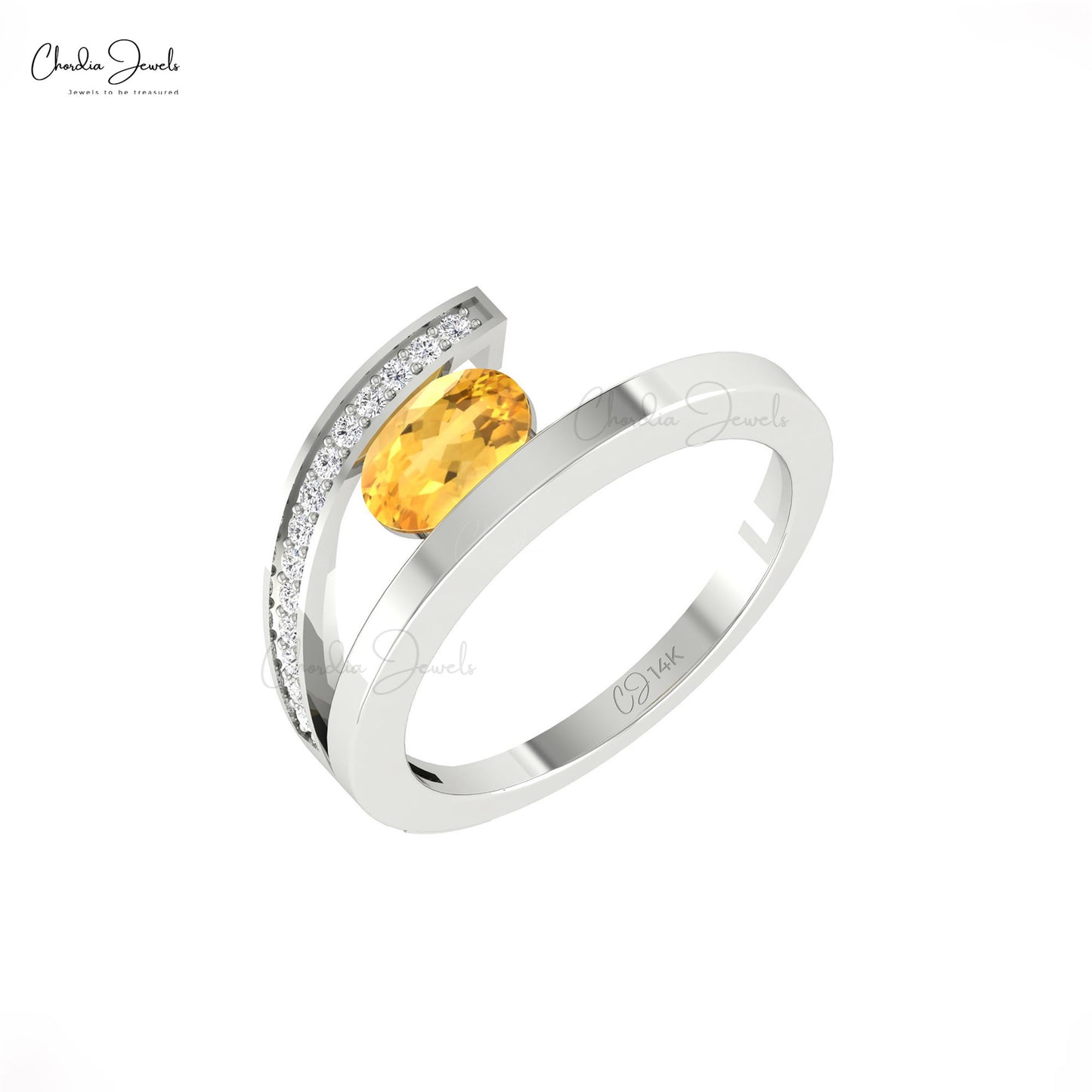 Buy Citrine Split Shank Ring