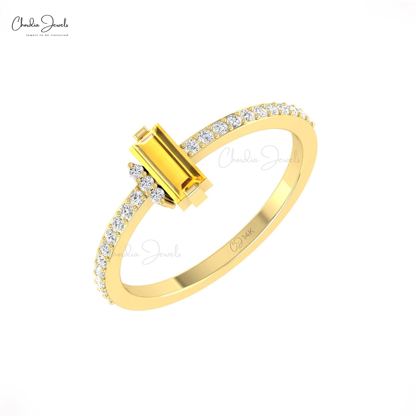 Buy Baguette Citrine Ring