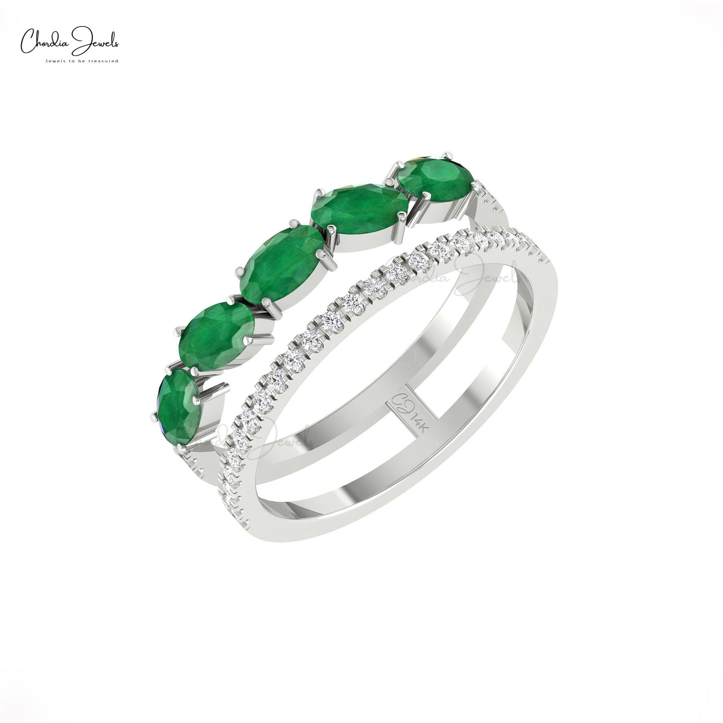 Adorn yourself with this 14k real gold emerald ring.