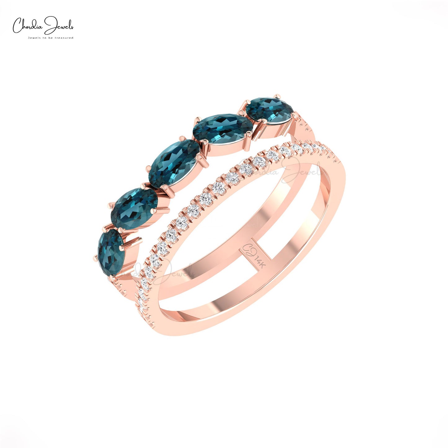 Oval Gemstone Band Rings