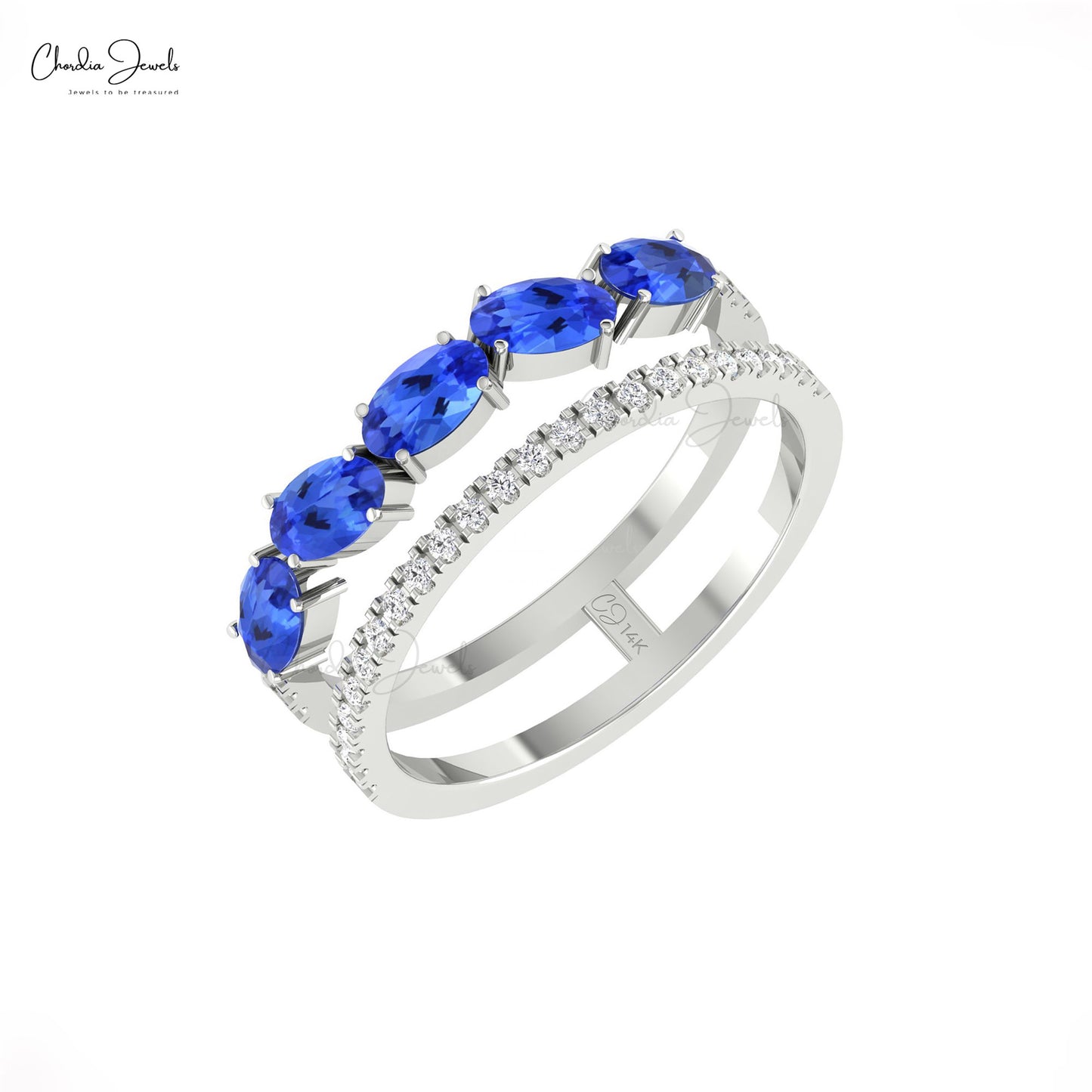 Gemstone Dual Band Ring