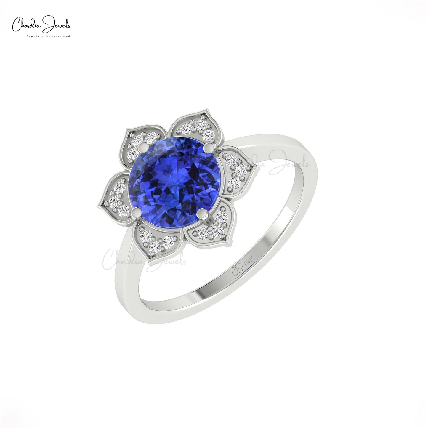 Real Tanzanite Flower Ring