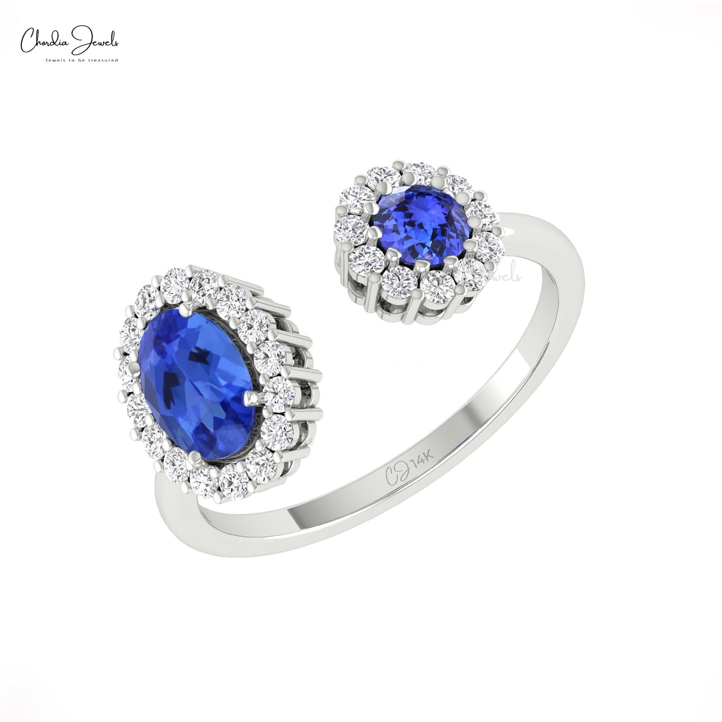 Natural Tanzanite Halo Ring