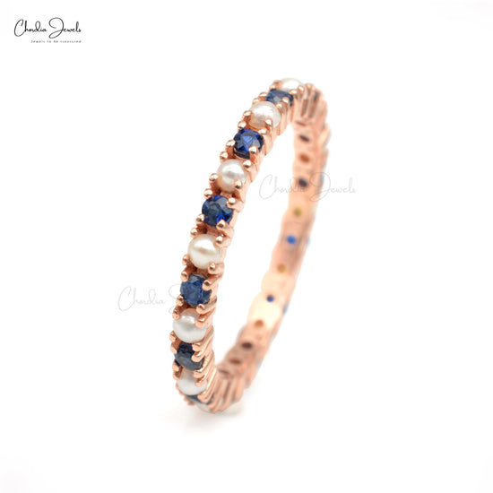 Natural Blue Sapphire Eternity Ring