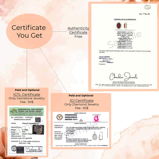 Natural Gemstone  IGTL And Diamond  IGI Certificate