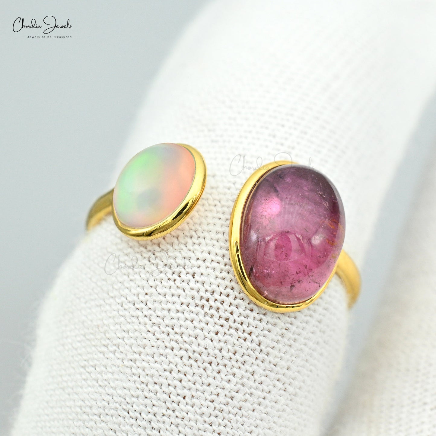genuine opal gemstone ring