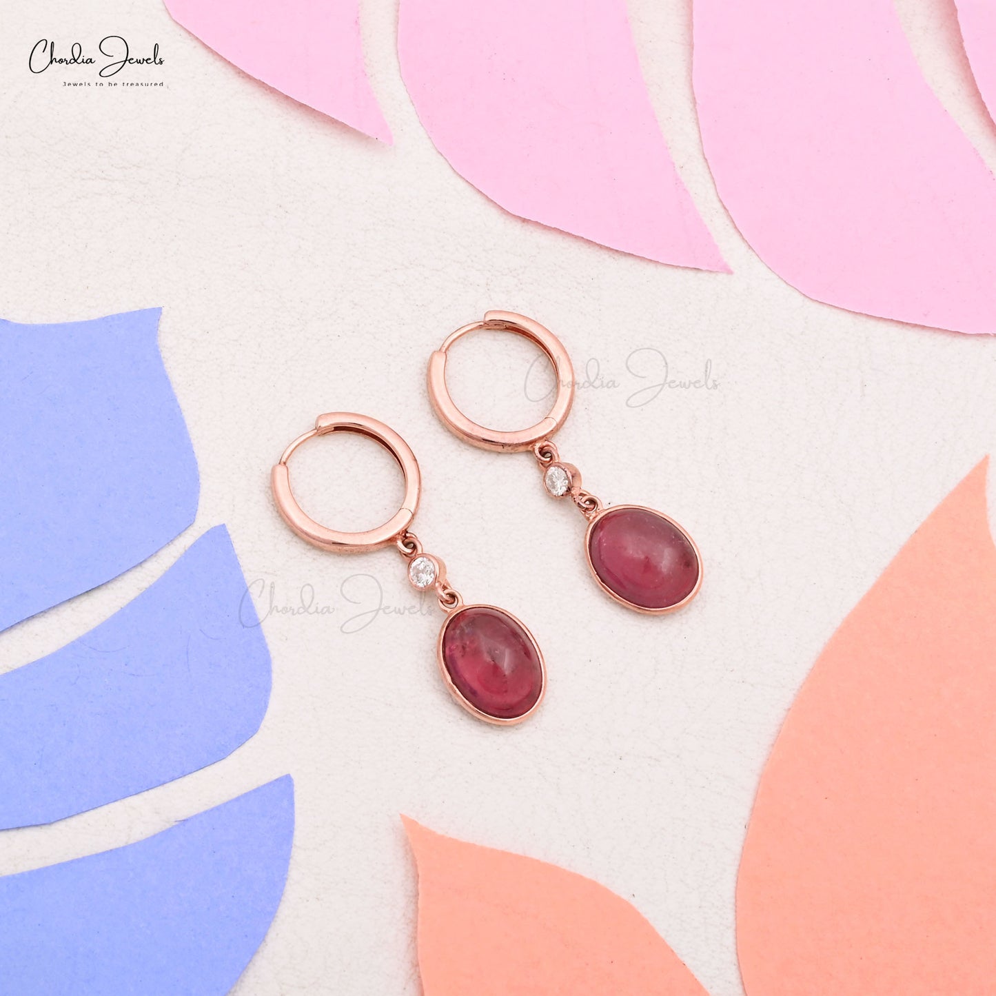 pink tourmaline dangle earrings