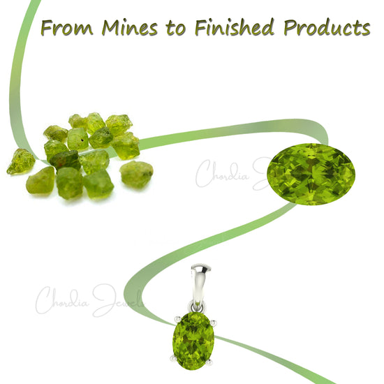 4mm Cushion Cut Gemstone Natural Peridot Handmade Necklace 14k Solid Gold Diamond Necklace For Her