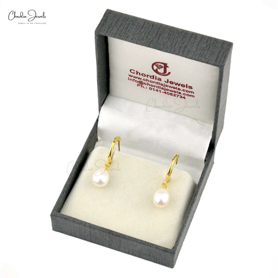 100% Natural Pearl Dangling Earrings In 925 Sterling Silver Drill Set Fashion Jewelry At Wholesale Price