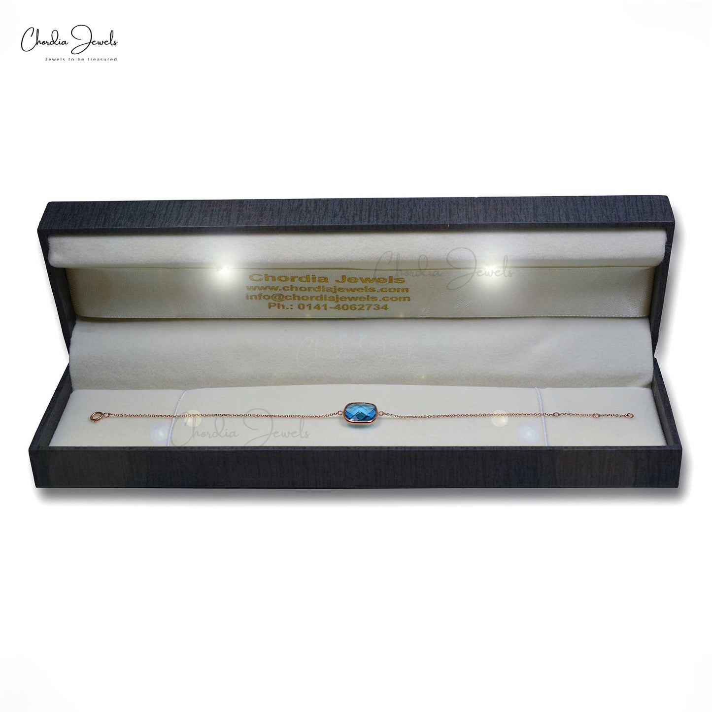 Elegant Swiss blue topaz bracelet for minimalist stacking