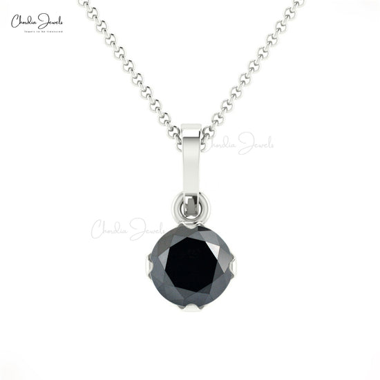 Black Diamond Solitaire Pendant