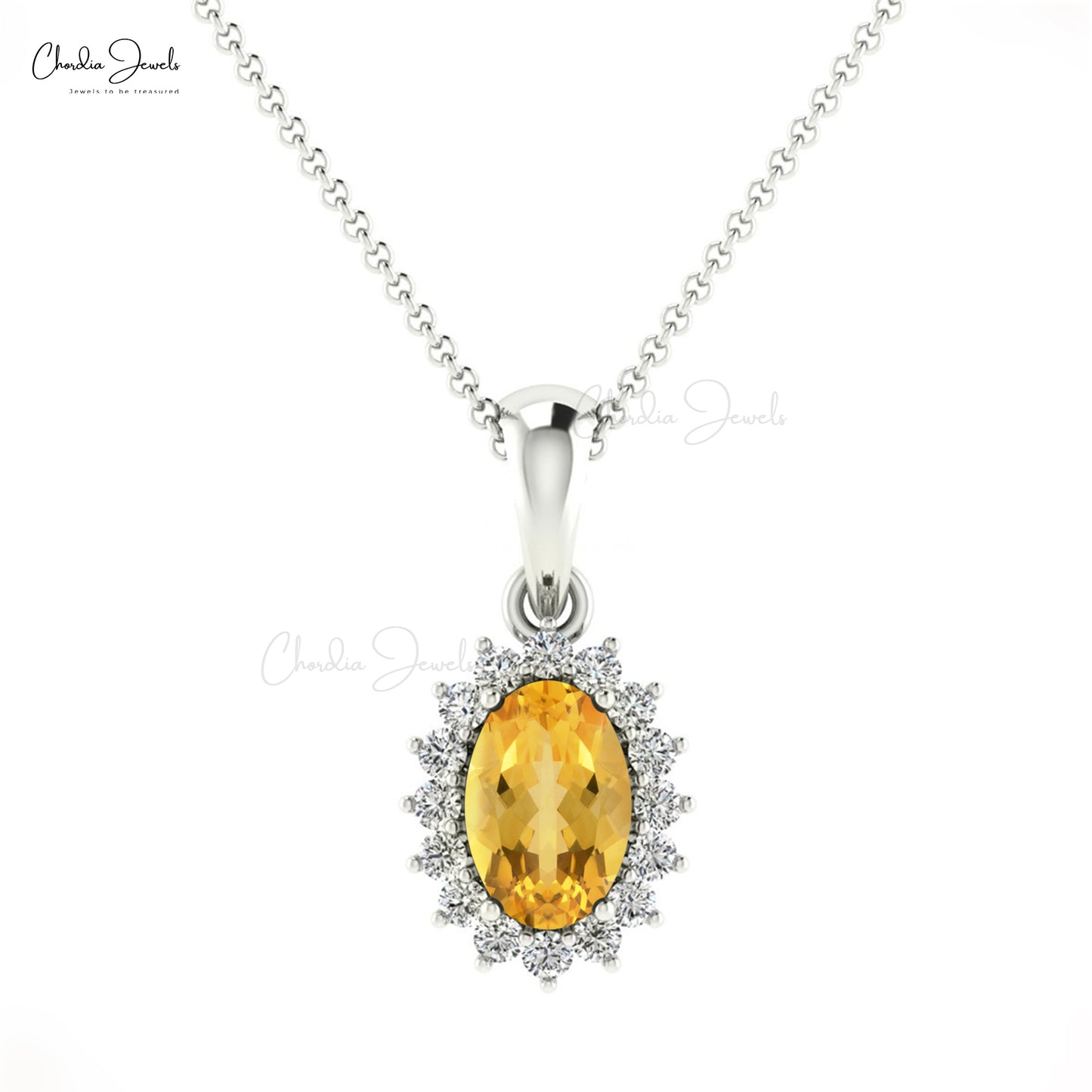 Buy Citrine Halo Pendant