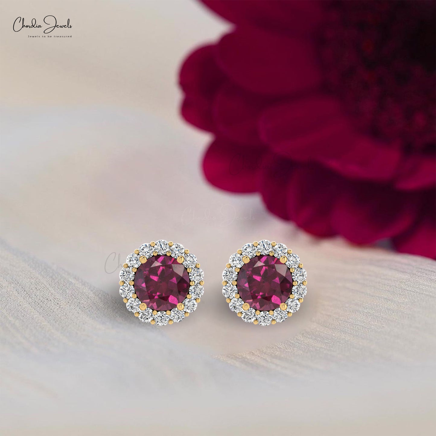 14k Solid Gold Gemstone Studs