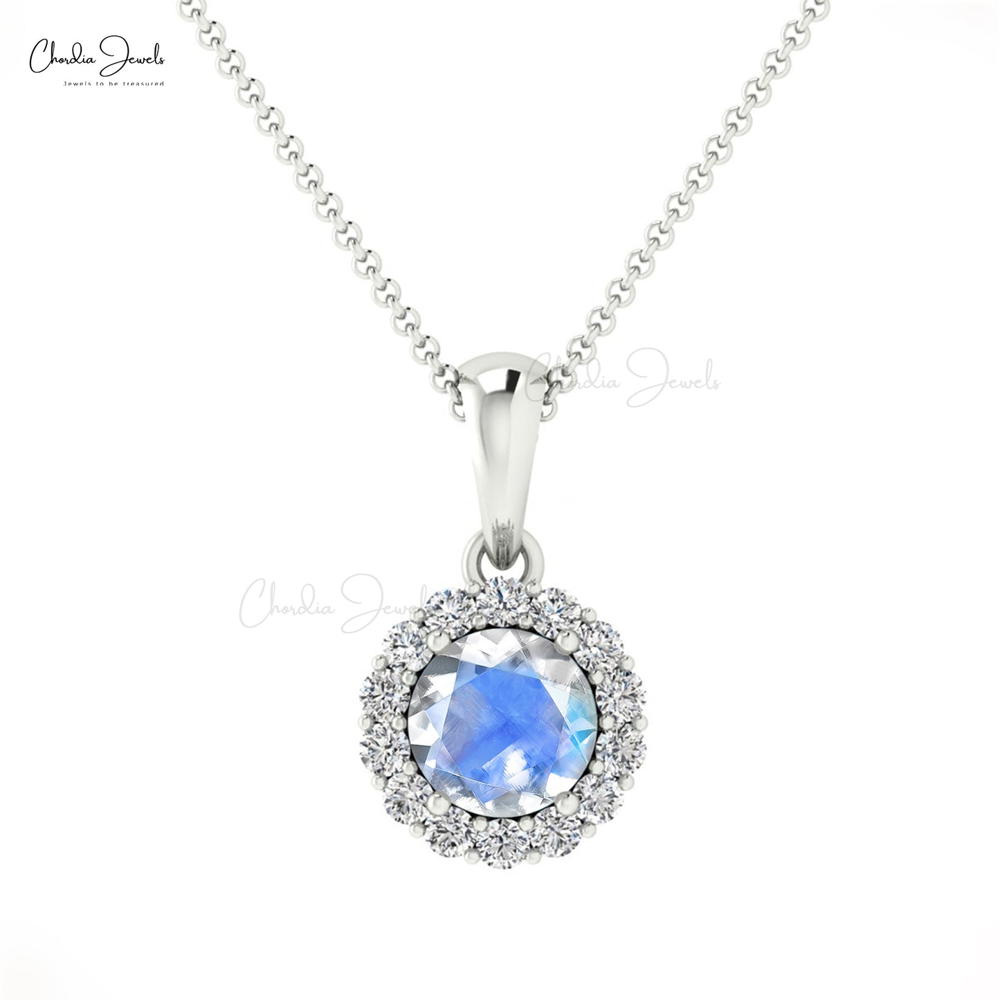 Buy Rainbow Moonstone Halo Pendant