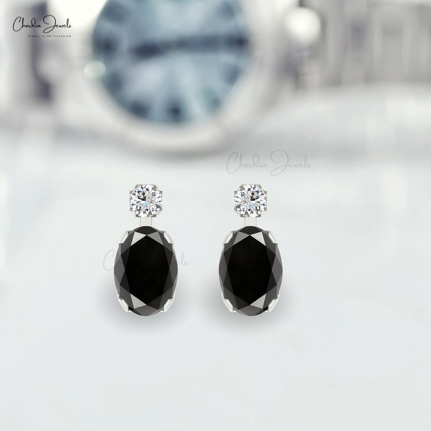 Genuine Black Diamond Wedding Earrings 14k Real Gold Fine Jewelry 0.94Ct Oval Gemstone Minimal Earrings For Valentine's Day