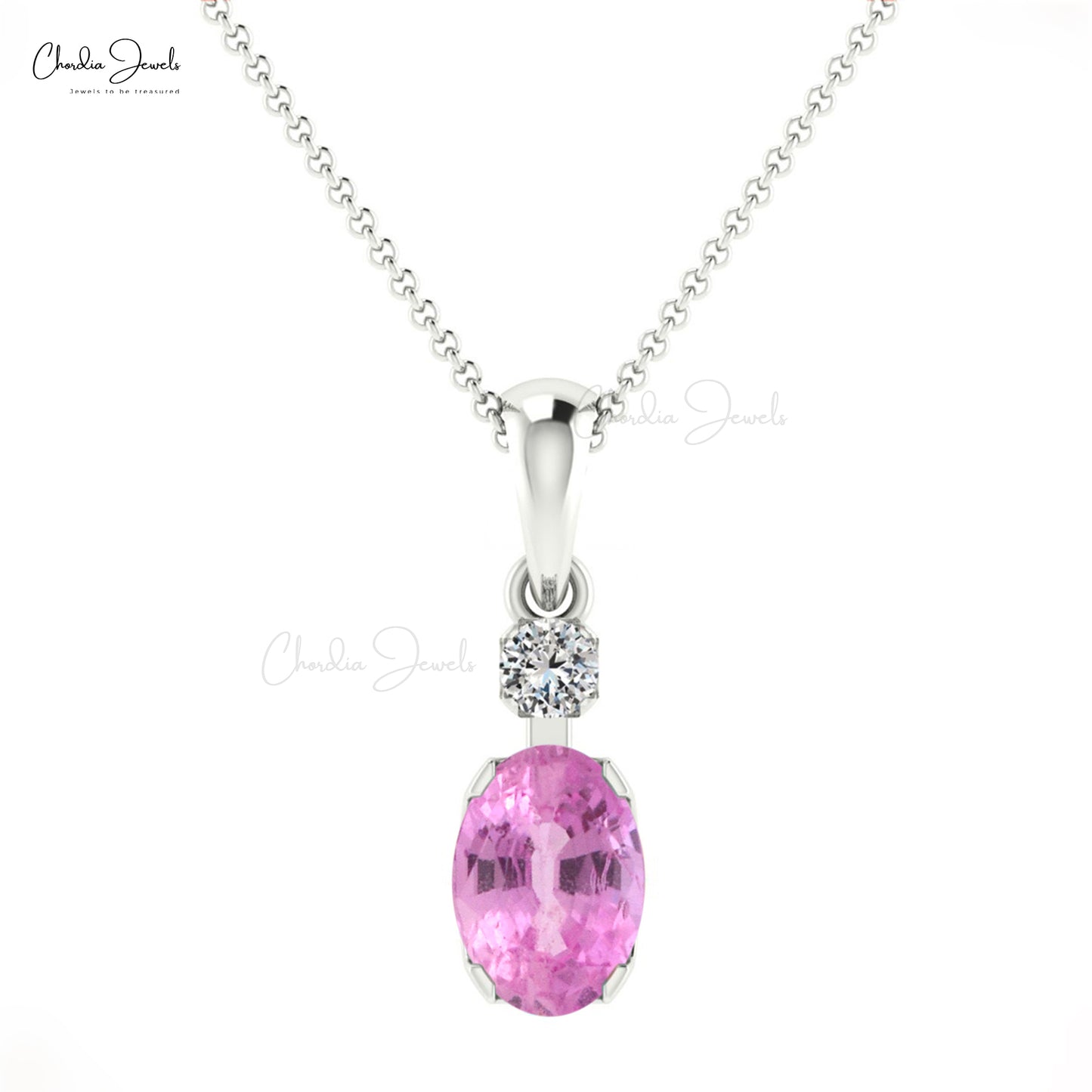 Buy Pink Sapphire Dainty Pendant