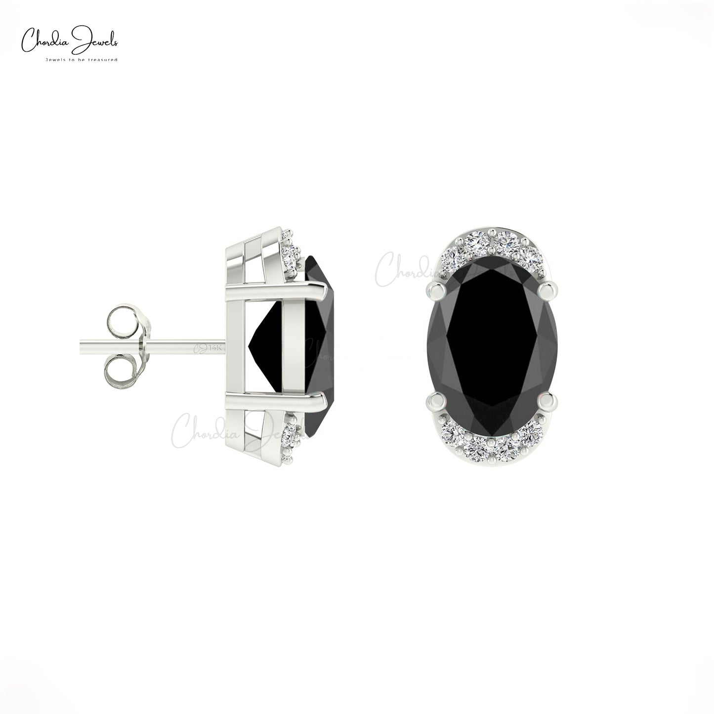 Buy Black Diamond Half Halo Earrings