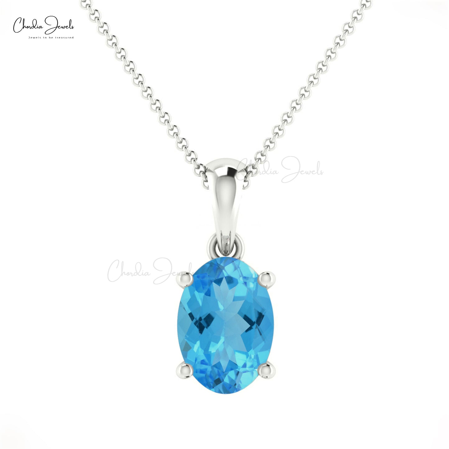 Buy Swiss Blue Topaz Necklace