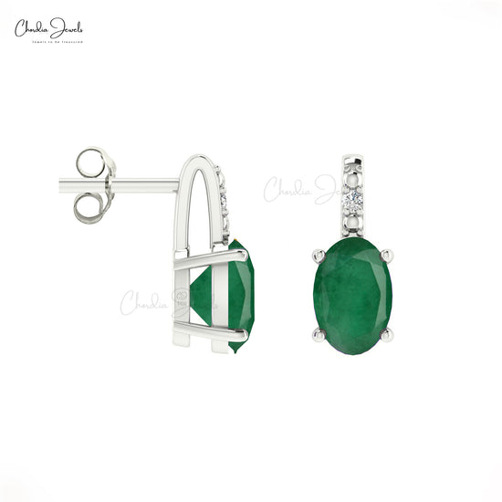 Step into elegance with these real emerald earrings.