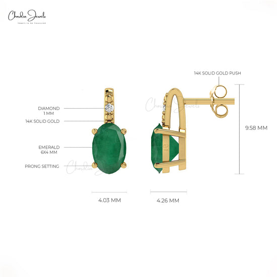 Embrace the allure of timeless beauty with these emerald stud earrings.