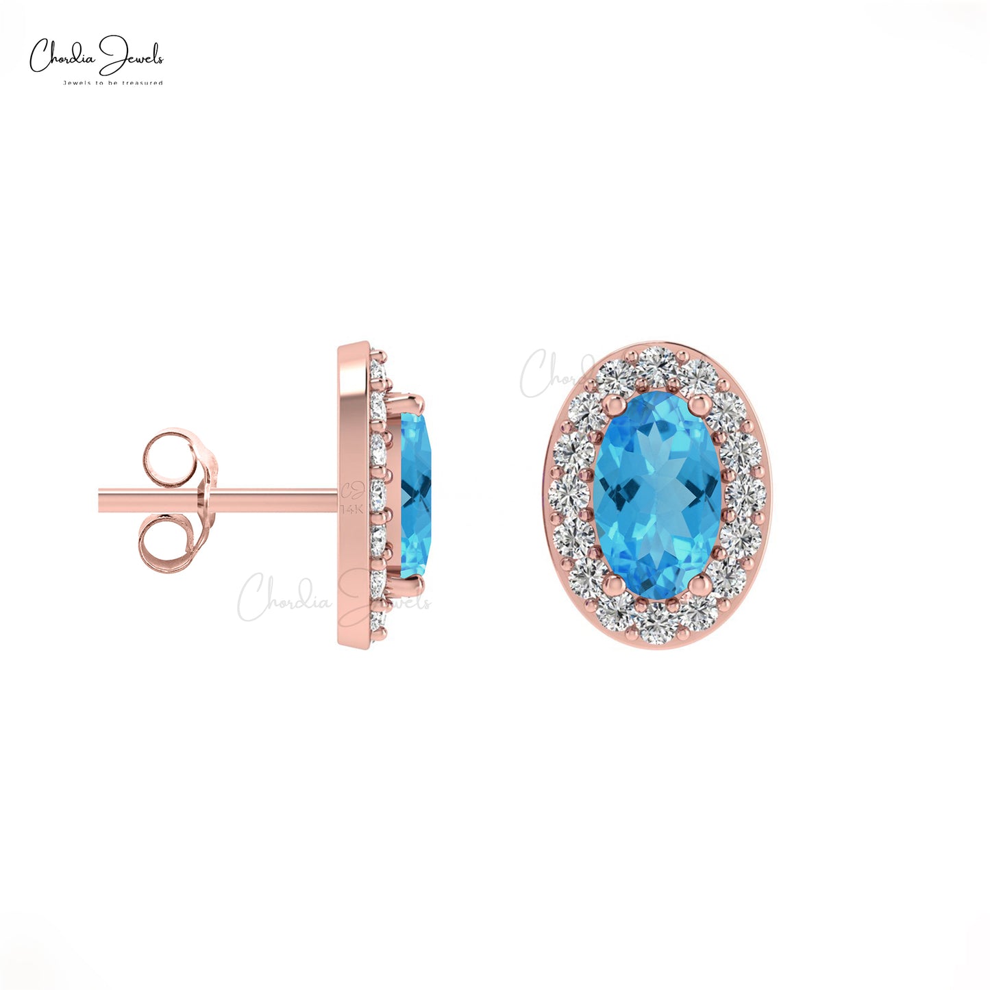 14k gold swiss topaz earrings
