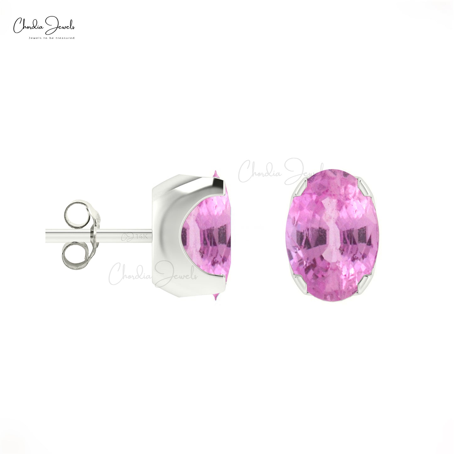 Pink Sapphire Solitaire Earrings