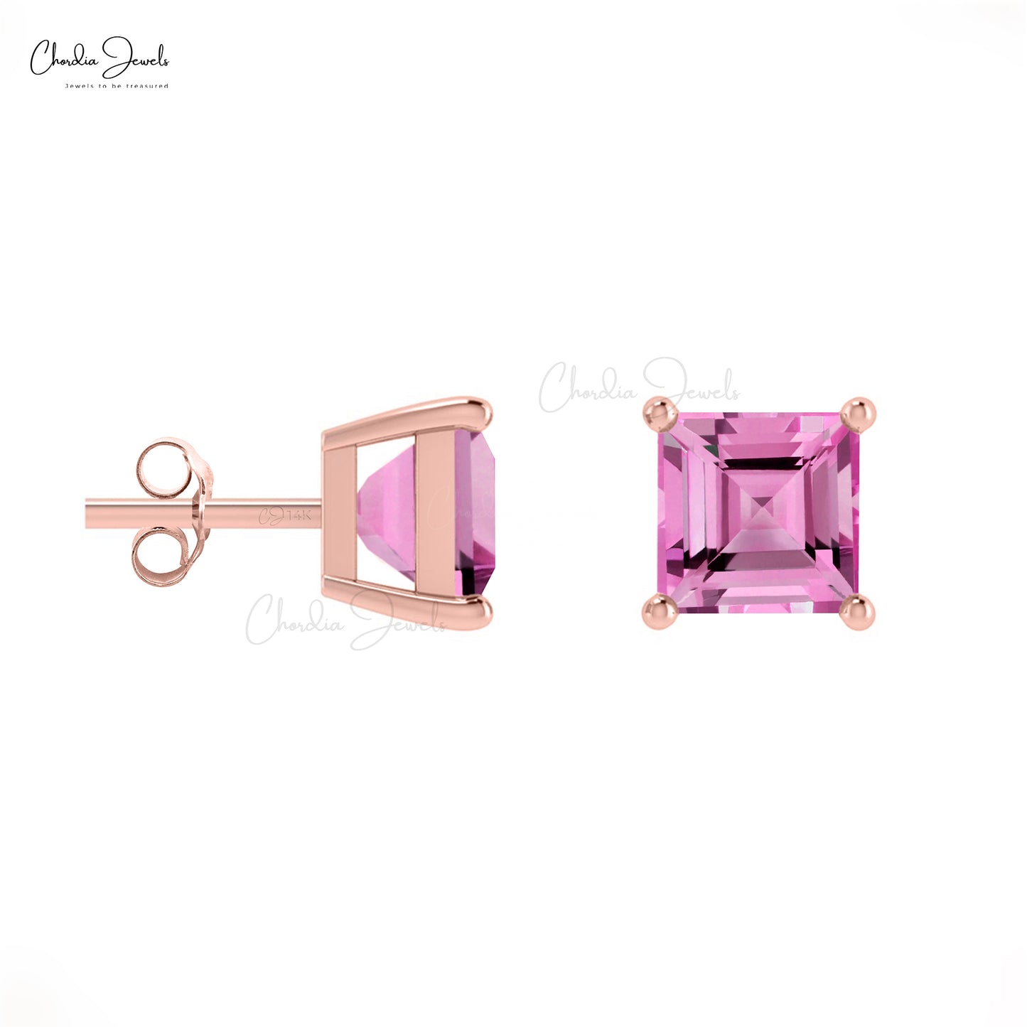 Pink Sapphire Studs