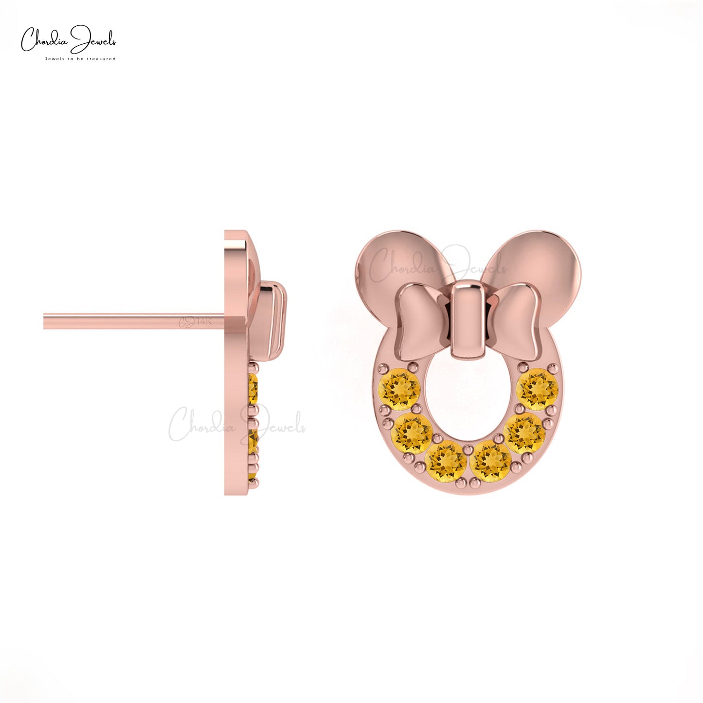 CITRINE STUD EARRINGS