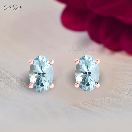 oval aquamarine earrings