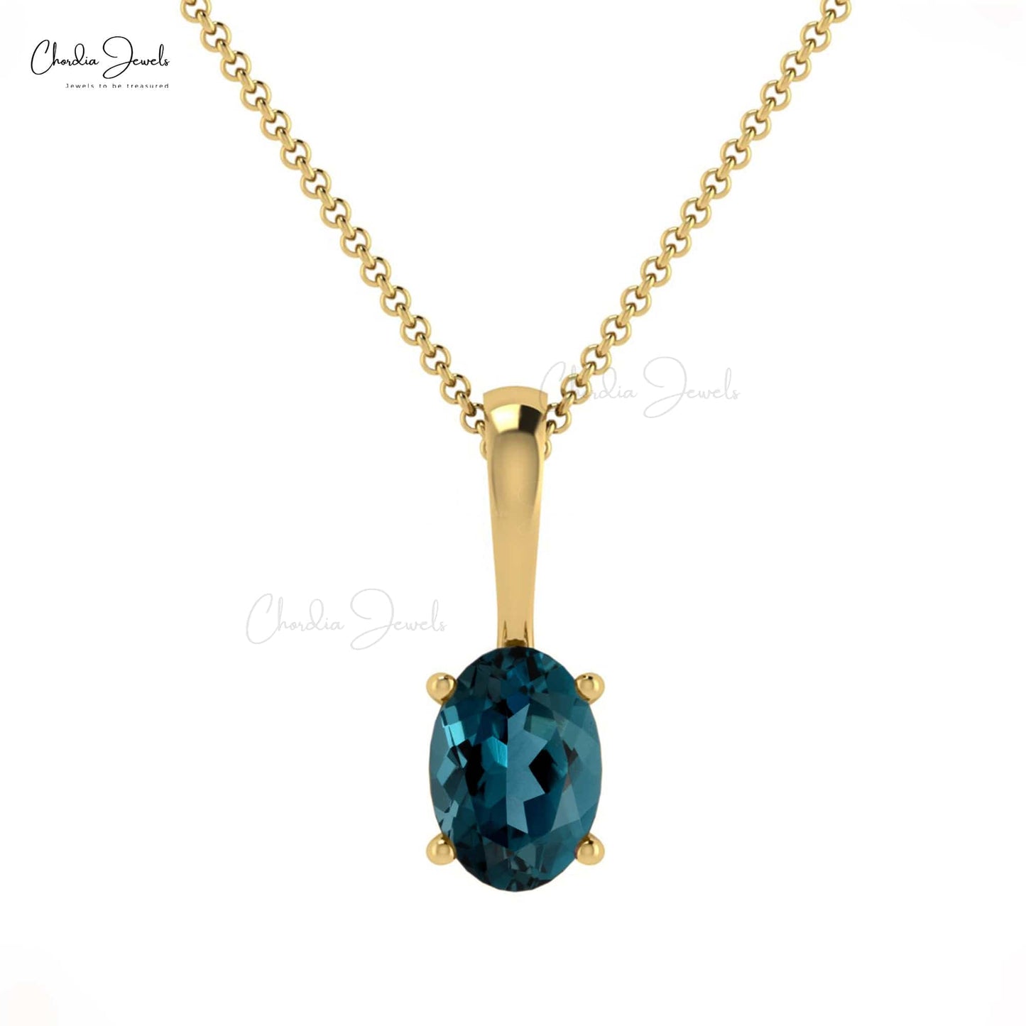 London Blue Topaz Solitaire Pendant