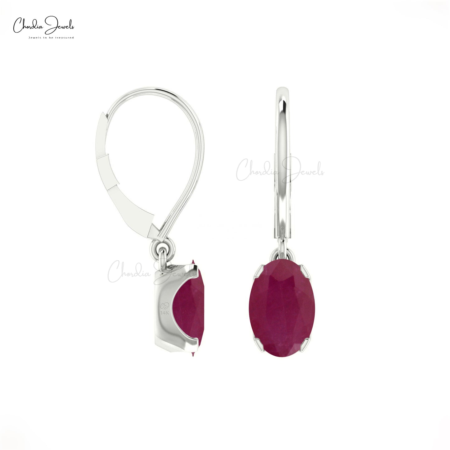 Oval Cut Ruby Earrings