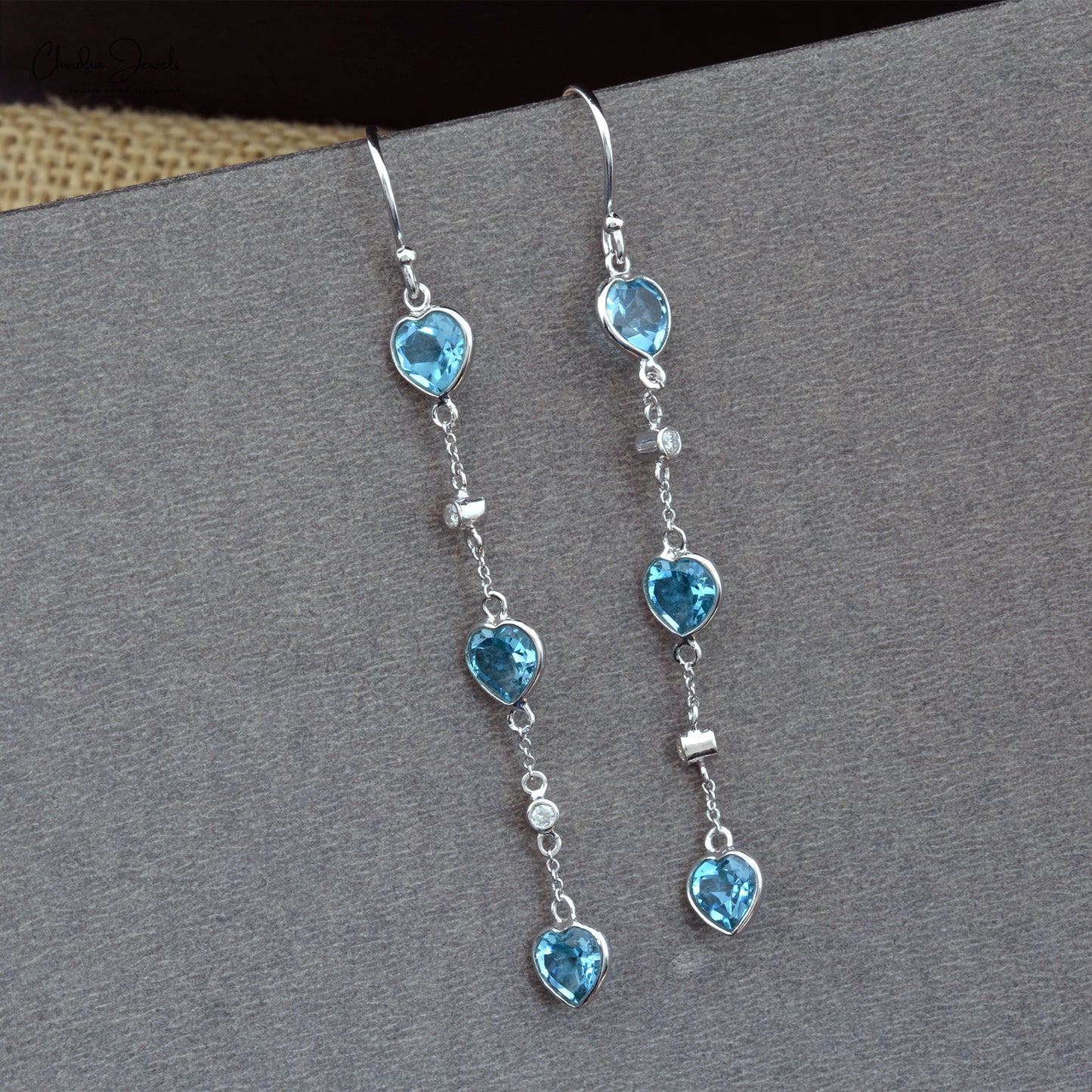 Buy Swiss Blue Topaz Earrings