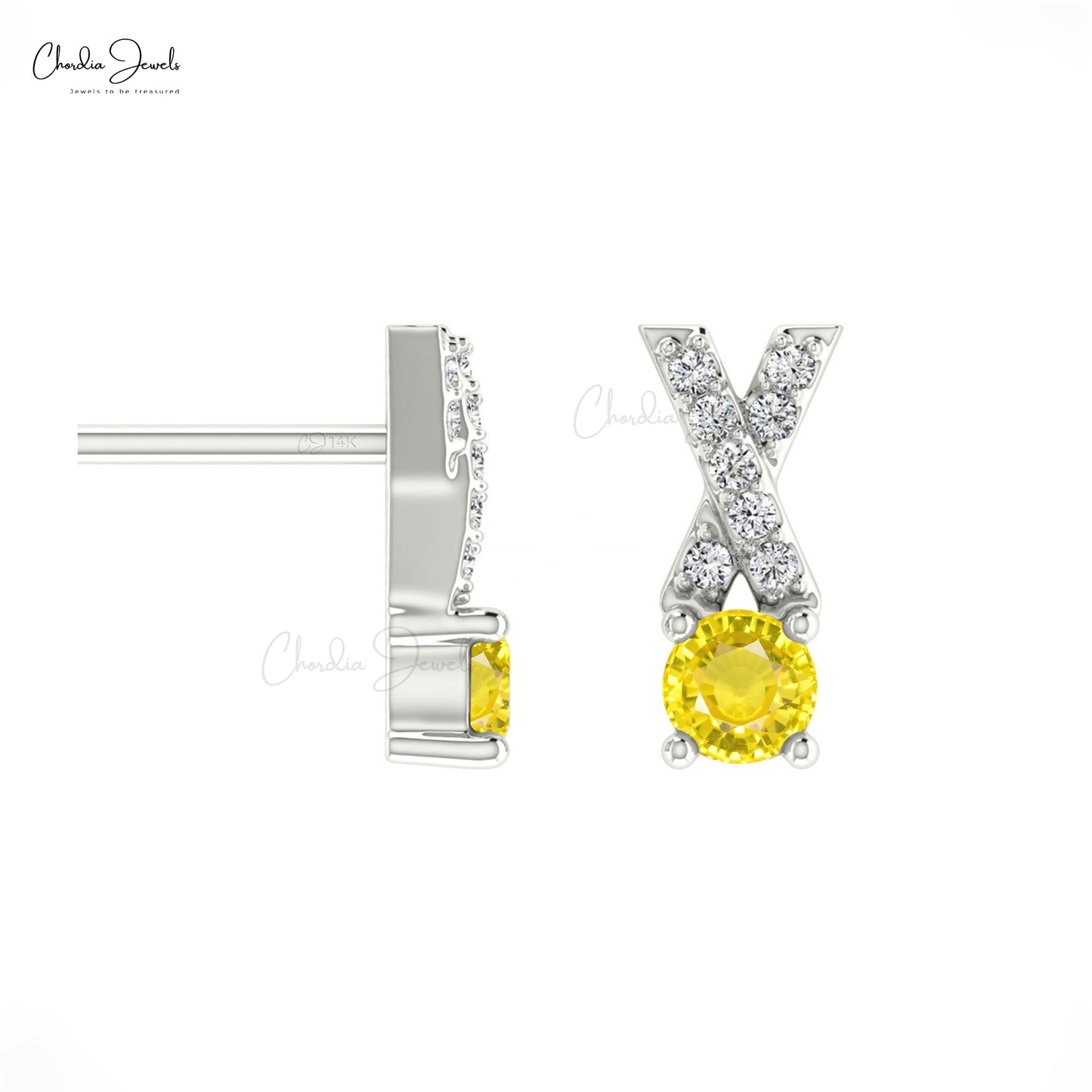 Natural Yellow Sapphire Studs