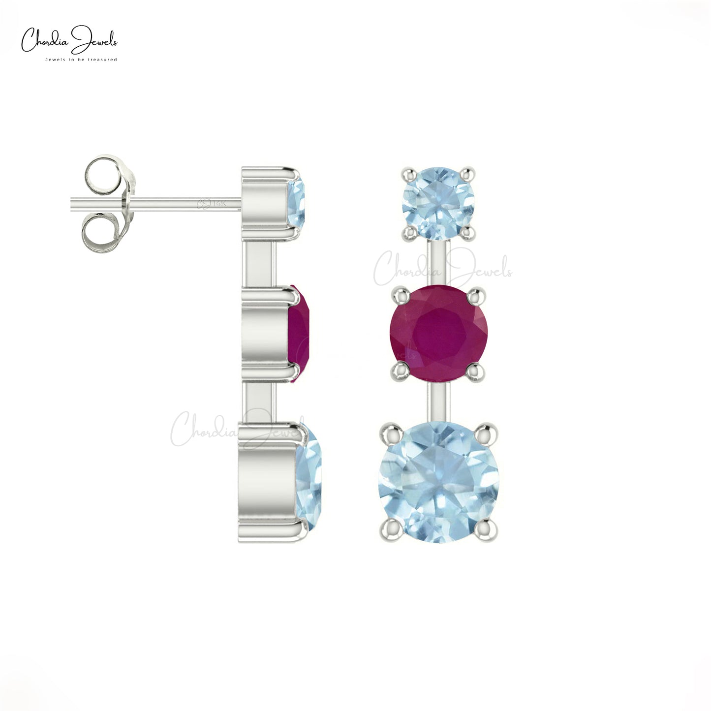 14k Gold Ruby Earrings