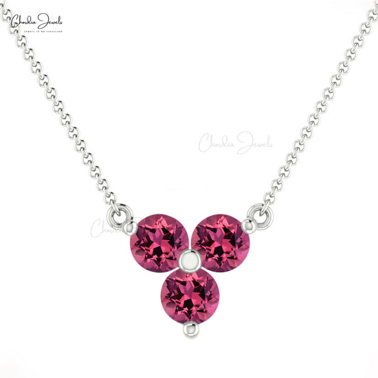 Real Pink Tourmaline Dainty Necklace 