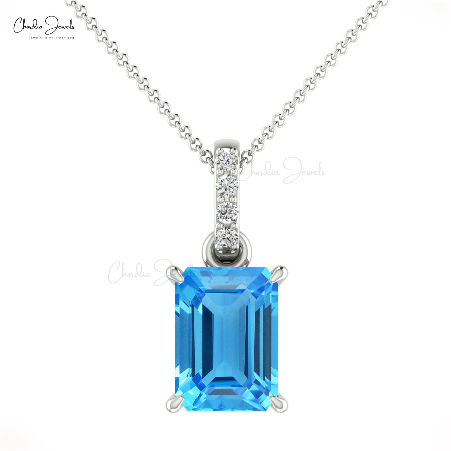 Swiss Blue Topaz Pendant