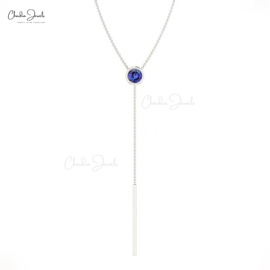 Blue Tanzanite Lariat Necklace