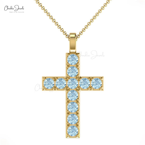 Aquamarine Cross pendant