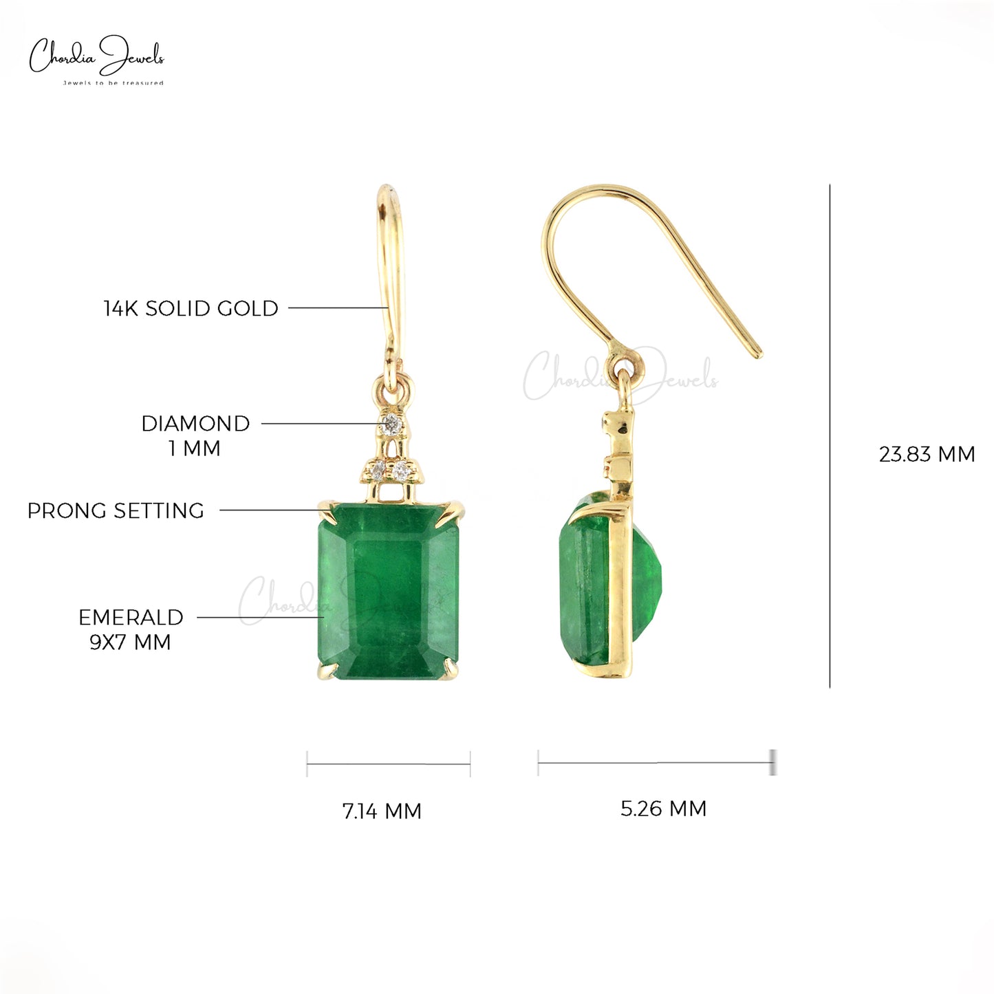 Make a lasting impression with these real emerald earrings.