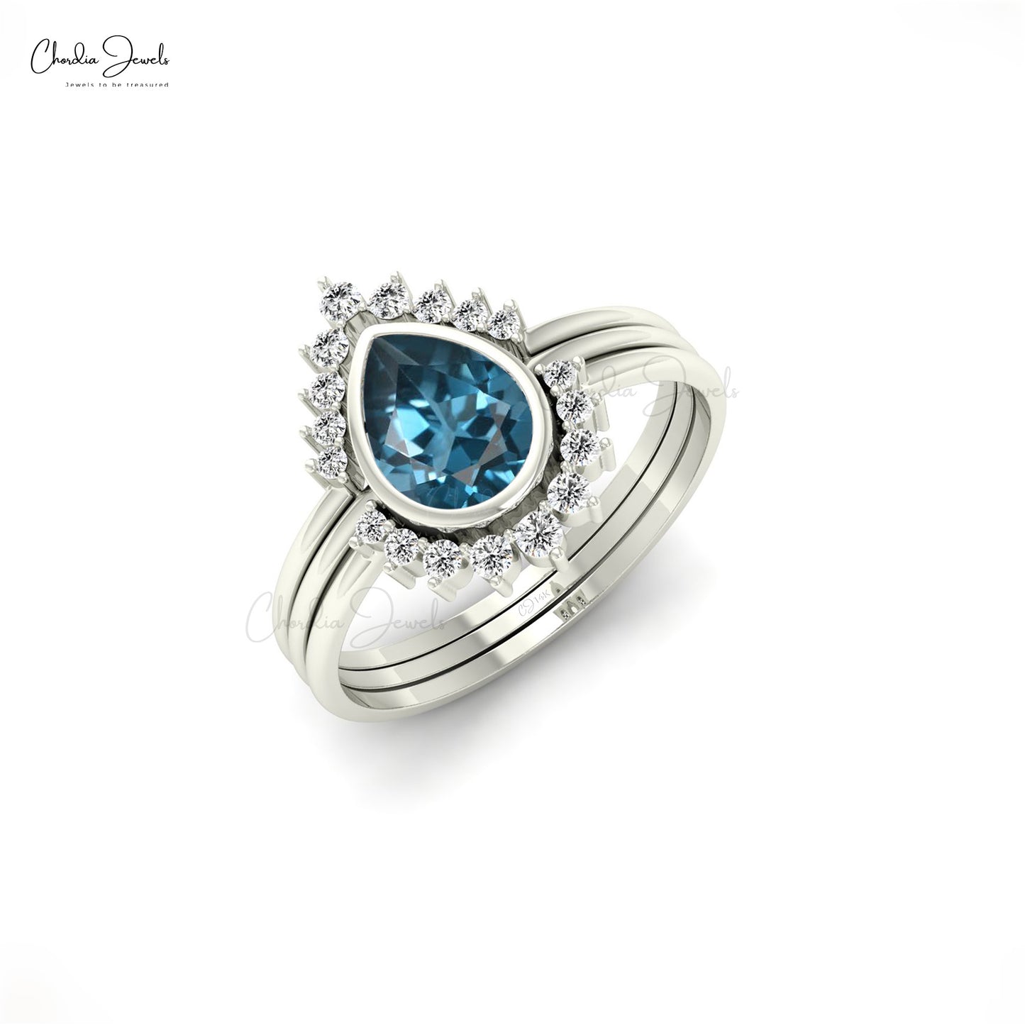 Blue topaz bezel set ring