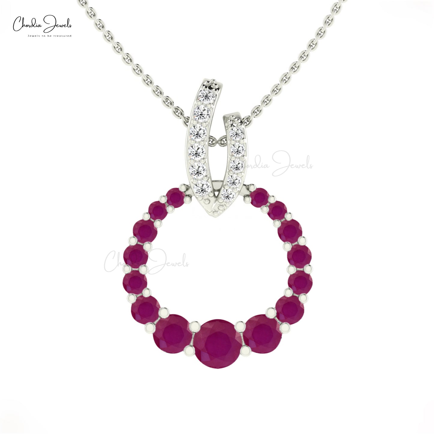 Open Circle Gemstone Necklace