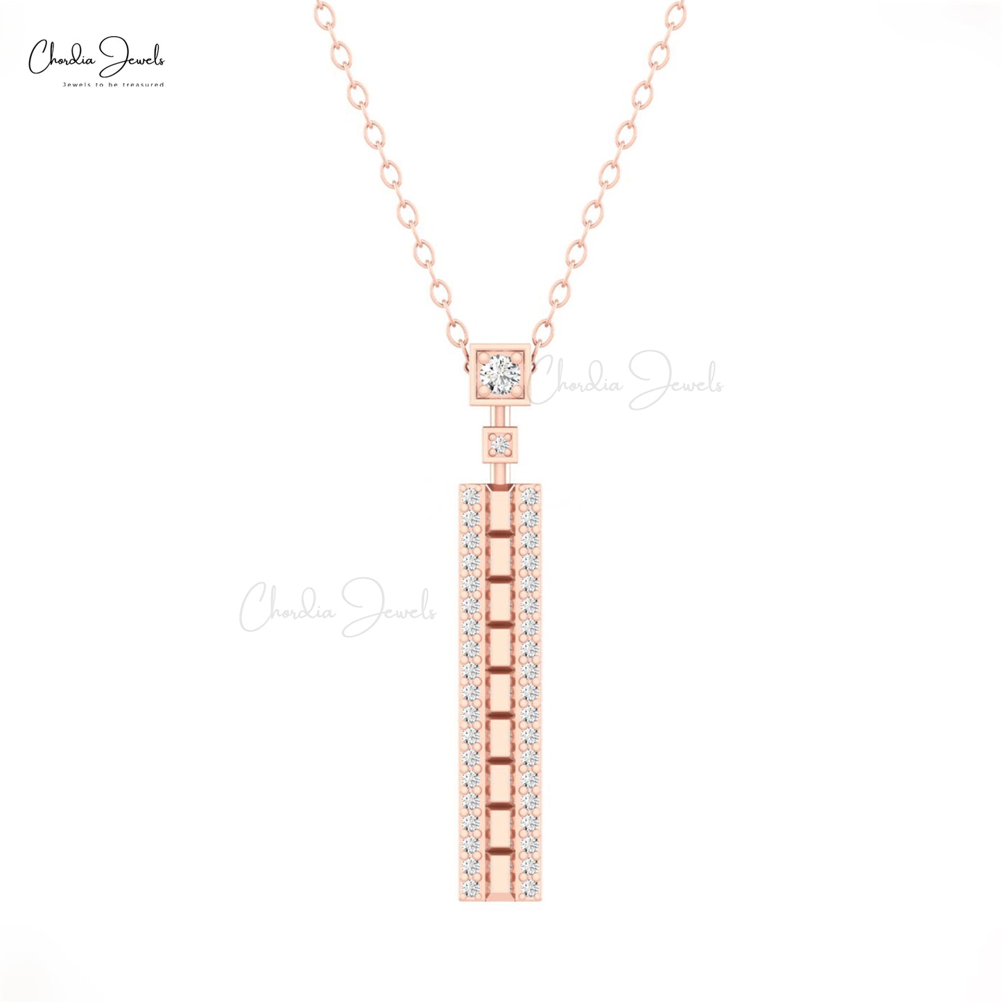 diamond bar necklace