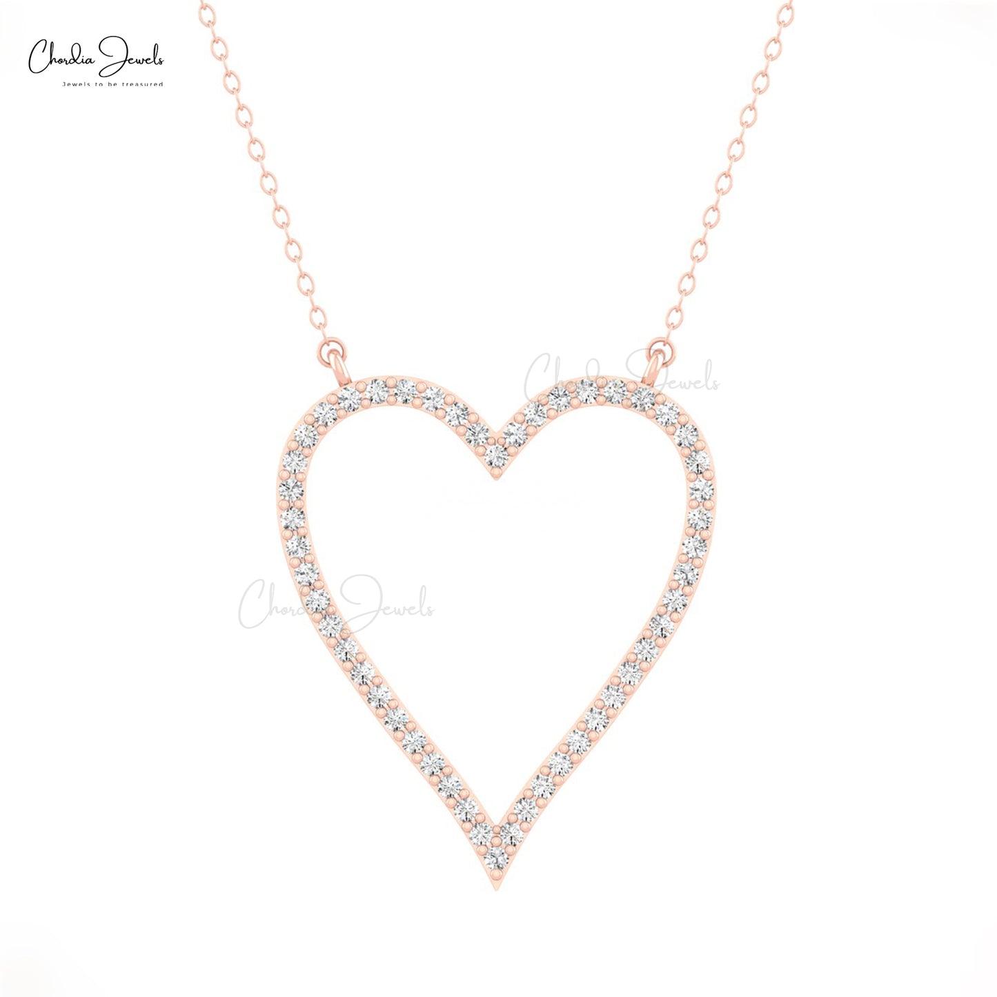 Open Heart Diamond Necklace