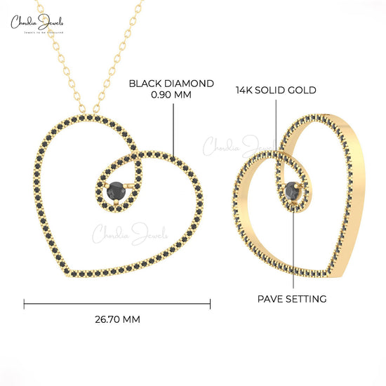 14k gold black diamond necklace